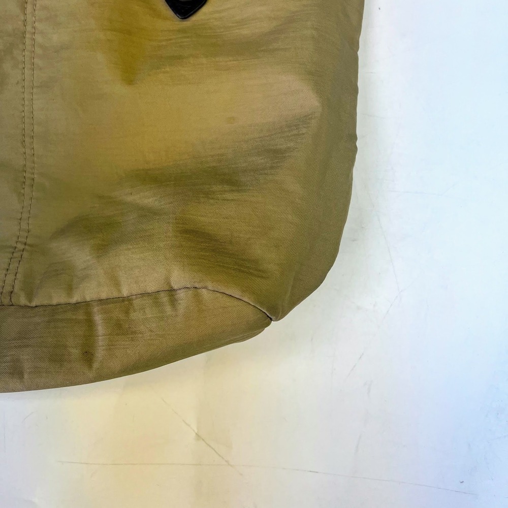 Baggallini Khaki Nylon Crossbody Hobo Bag Adjustable Strap Tan Blue Lining - Picture 7 of 14
